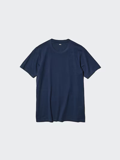 Uniqlo Supima Cotton Crew Neck Short Sleeve T-Shirt - Blue