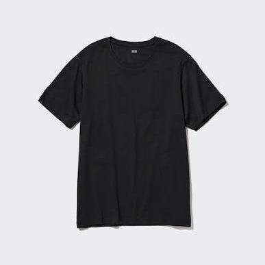 Uniqlo Supima Cotton Crew Neck Short Sleeve T-Shirt - Black