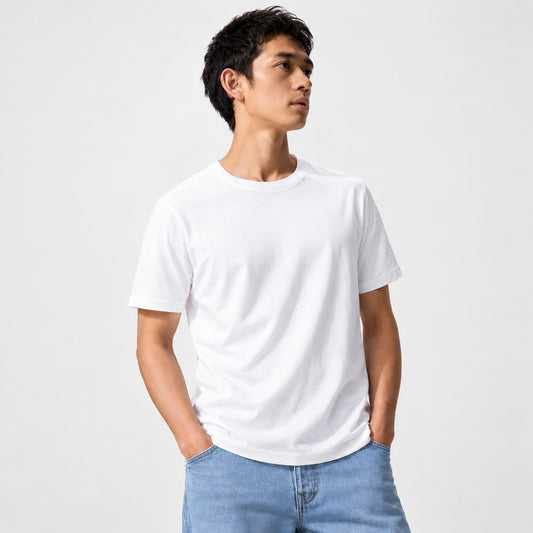 Uniqlo Supima Cotton Crew Neck Short Sleeve T-Shirt - White